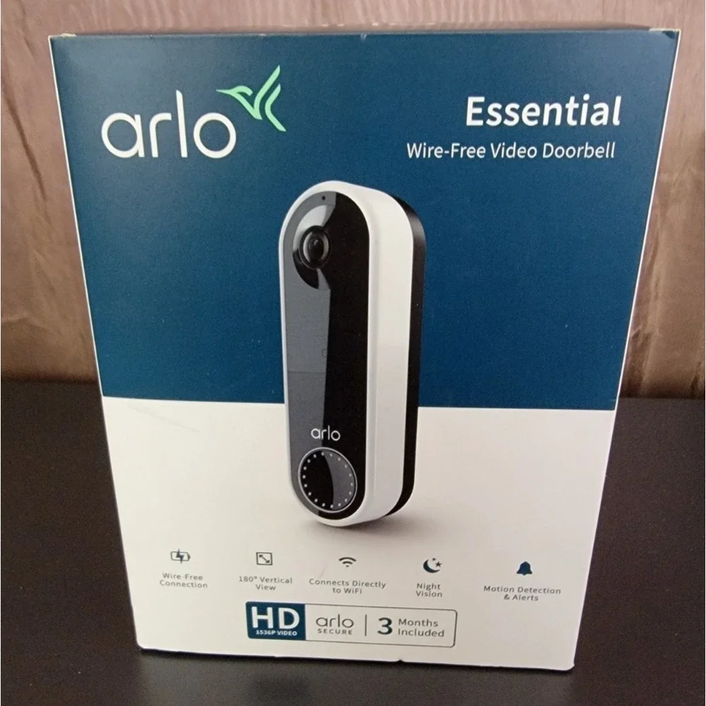 Arlo Doorbell Camera HD with Chime 2 - New - Nightvision, 180 degree, Wirefree